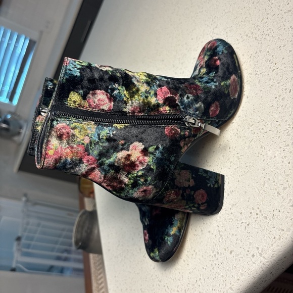 Limelight Floral Velvet Ankle Boots - Picture 1 of 4